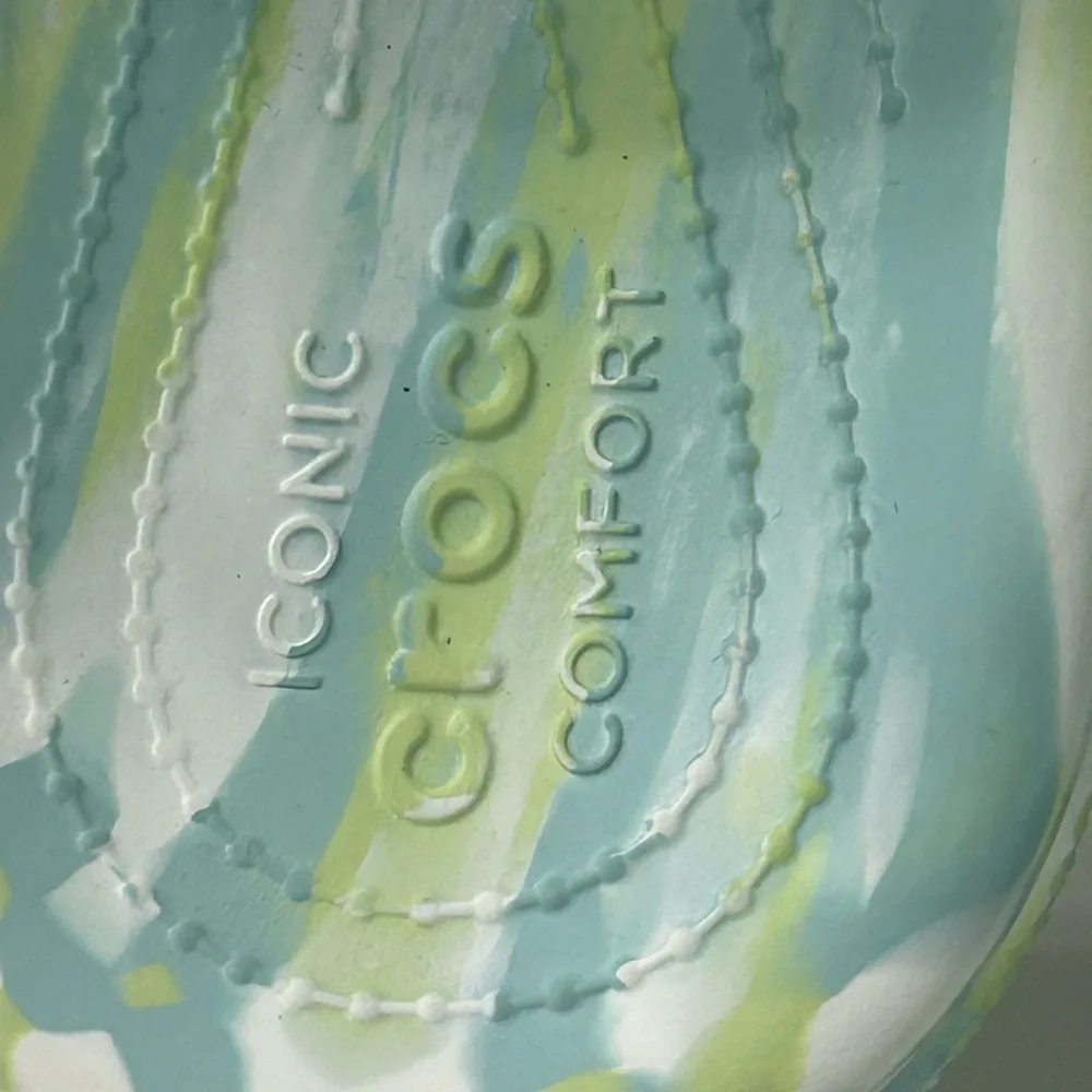 Crocs Classic Unisex Pure Water Marbled Slide Sandals Men’s 10 Women’s 12 - Picture 7 of 9